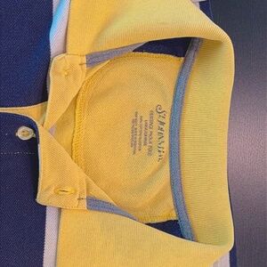 St John's Bay Mens Shirt Size M Medium Blue Yellow Striped